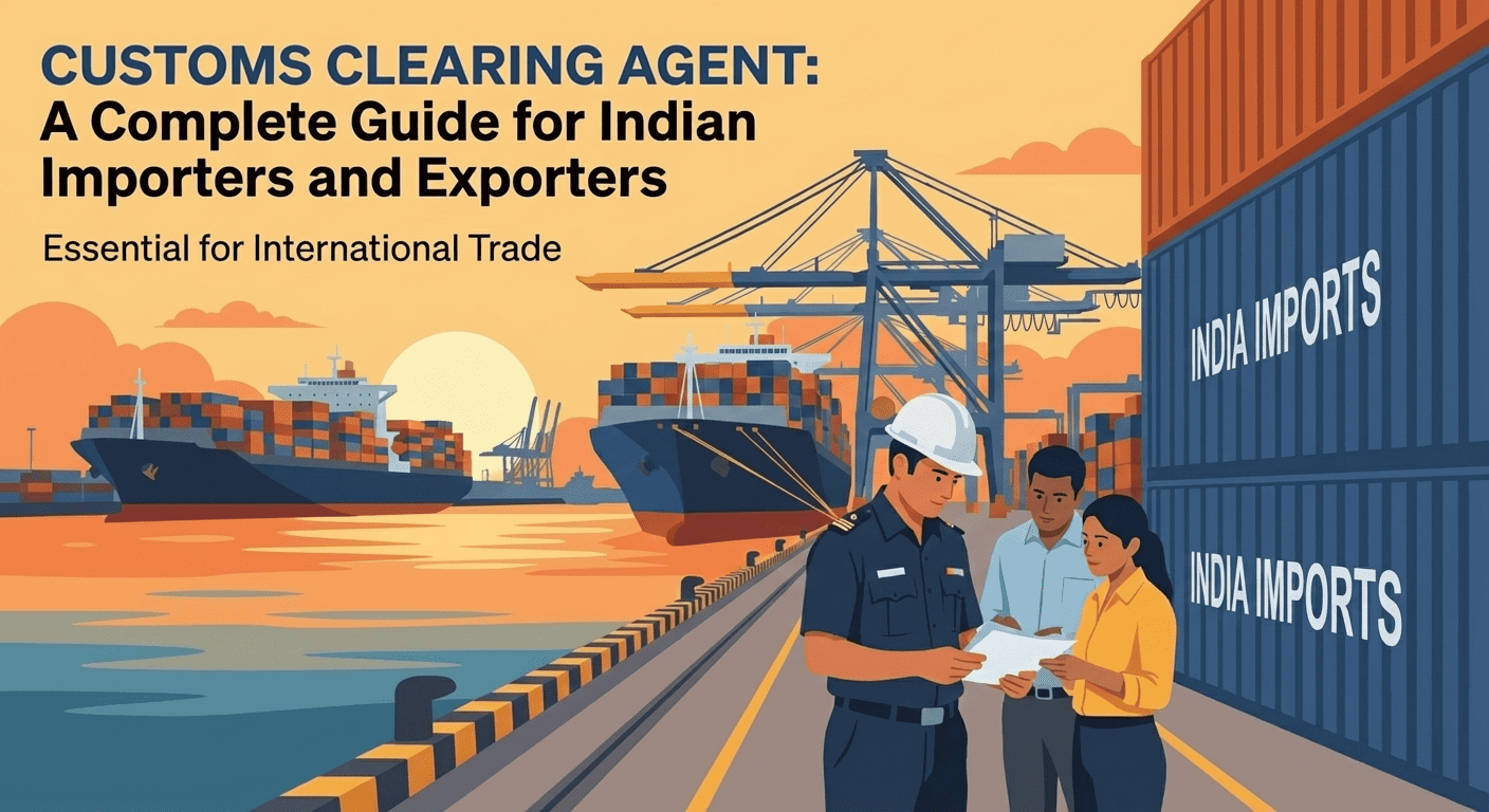 Customs clearing agent reviewing shipping documents at Chennai port